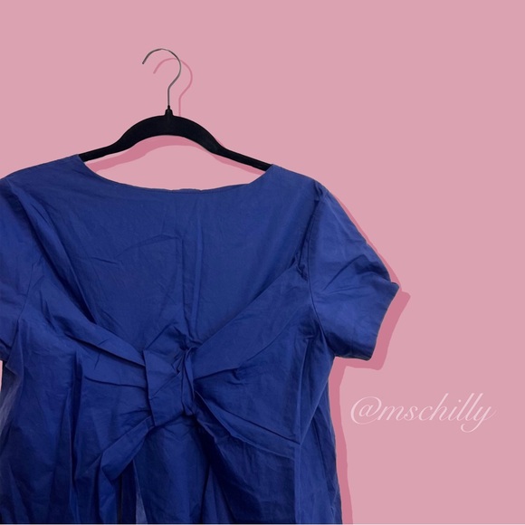 Vineyard Vines Dresses & Skirts - Vineyard Vines Bow Back Short Sleeve Dress Navy Blue Sheath Sz S